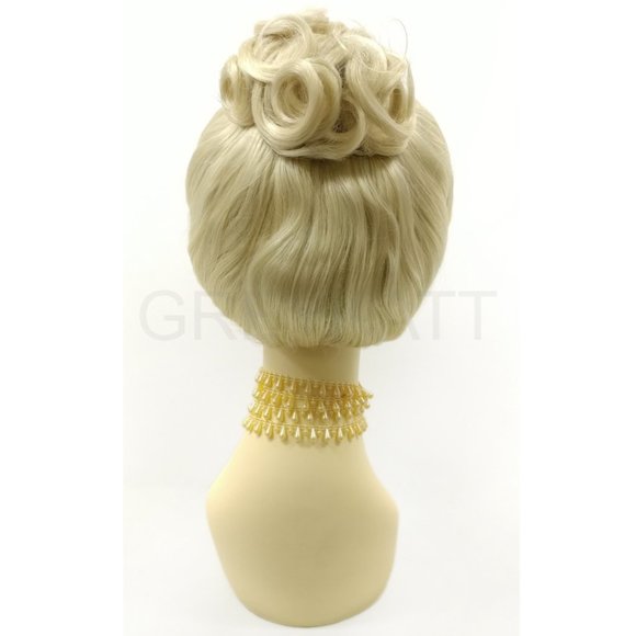 Blonde updo costume wig